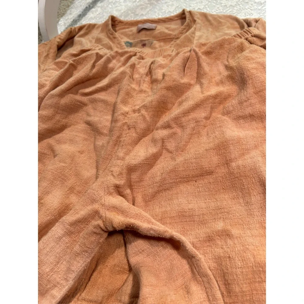 VTG Cotton Gauze Set Wide Leg Lagenlook Boho Cotton Hippie Western Tribal Artsy